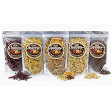 Yeni Harmancı 5'li Doğal Bitki Çayı Seti 50 Gr Çiçek Ihlamur,50 Gr Mayıs Papatya Çiçeği, 50gr Hibiskus, 100 Gr Yeşil Çay