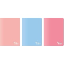 A4 80 Yaprak Çizgili Defter 3'lü Paket Somon Pembe Çok Renkli
