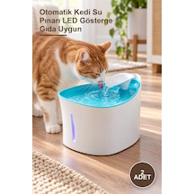 2 Adet Otomatik Kedi Su Pınarı Led Gösterge Gıda Uygun