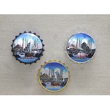 Özel Üretim İstanbul Temalı Metal Magnet Dekoratif Obje Objesi Turistik Hatıra