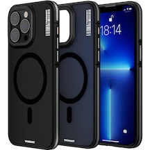 iPhone 13 Pro Max Uyumlu Kılıf Magsafe Şarj Özellikli Youngkit Rock Sand Serisi Kapak Mavi