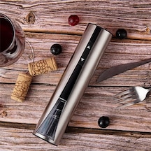 Moly Elektrikli Şarap Açacağı Ve Folyo Kesici Seti Gümüş Pratik Şarap Açma Çözümü, Hediye İdealı Gümüş