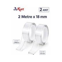 Sabitleme Bandı Seti Çift Taraflı Nano Bant Güçlü Yapışkanlı Montaj 2 Adet