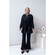 Kahijab Kolye Detay Scuba Takım - Siyah