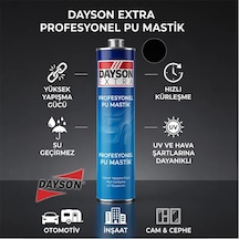 Dayson Extra Poliüretan Mastik Silikonize Yapıştırıcı, Siyah Renk, 280 Ml Çok Renkli