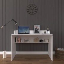 Asra Trend Beyaz Çm-01 Alt Raflı Bilgisayar Ve Çalışma Masası 120x60 Cm Geniş Tabla%100 Mdflam Modern Ofis Ve Öğrenci Çalışma İstasyonu Çok Renkli