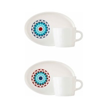 Tr Paşabahçe Porselen Espresso Fincan Seti 2'li, Beyaz, Renkli Desen Diğer