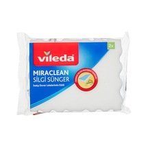Vileda 169072 Miraclean Silgi Sünger 2'li, Beyaz, Düz Açık Bej
