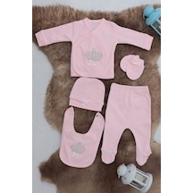 Majeur Sema Baby 5 Parça Hastane Çıkışı Zıbın Seti 0-3 Ay - Queen Çok Renkli