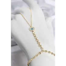 Gold Renk Pirinç Zirkon Taşlı Nazar Model Şahmeran Tj-sn773 Altın - Beyaz - Siyah