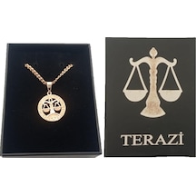 Saatcaddesi Pigado Astroloji Burçlar Kolye Rose Renk Özel Kutusunda Metal