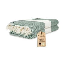 4'lü Paket -%100 Pamuk Peştamal 100x180 Cm, Havuz Ve Plaj Havlusu, Spor Havlusu, Hızlı Kurur Ve Koku Yapmaz, Emici, Hafif Ve Kompakt, Yeşil Açık Bej