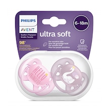 Philips Avent Kız Bebek Ultra Soft SCF223/02 6-18 Ay Desenli Emzik 2'li