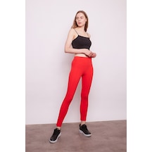 JUMENT Power Strech Likralı Dar Kesim Yüksek Bel Beli Lastikli Bilek Boy Kumaş Pantolon-mercan