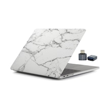McStorey Apple Uyumlu MacBook Pro Kılıf 13inç M1-m2, Mermer Type-c Model A2338 A2289 A2251 A1706-08 A1989 A2159 İle Beyaz