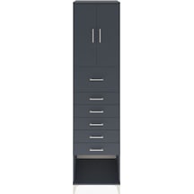 Hyperion Dolap 2 Raflı 6 Çekmeceli 2 Kapaklı 60x44x243 Antrasit-antrasit Antrasit