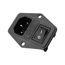 Power Konnektör - C14 - Erkek - Şase Tip - Sigortalı Anahtarlı