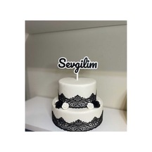 2 Adet Sevgilim Yazılı Pasta Süsü Cake Topper Seti - Yıl Dönümü Ve Sevgililer Günü Dekoru