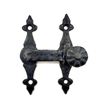 Antika Tarz Dekoratif Pirinç Kapı, Pencere Mandalı - 82x65 Mm, Oksit