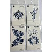 Gökyüzü 4 Adet Minimal 11x8 Cm 3 Hafta Kalıcı Yarı Kalıcı Geçici Dövme