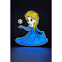 Mavi Elsa Frozen Temalı Led Gece Lambası, Dekoratif Ve Şık Aydınlatma Seçeneği Çok Renkli
