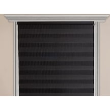 Siyah Bambu Zebra Perde Siyah