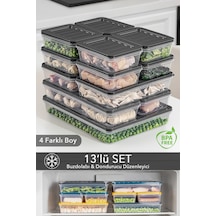Meleni Home Buzdolabı Saklama Kabı 13'Lü 1 x (2400 ML) 2 x (1170 - 1200 ML) 8 x (600 ML) Çok Renkli