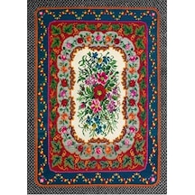 Çam Halı Gloria Td733 Multi Karabağ Desen Dokuma Saçaklı Kilim