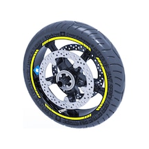 Floresan Sarı 4 Parçalı Kesikli Jant Şeridi Sticker Çınar Extreme