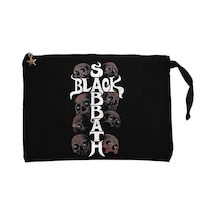 Black Sabbath Skull Siyah Clutch Astarlı Cüzdan / El Çantası Siyah