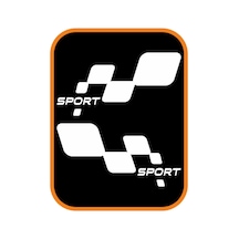 Sport Damalı Oto Sticker Beyaz 30 16 Cm