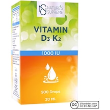 Natures Supreme Vitamin D3 + K2 20 ML Damla