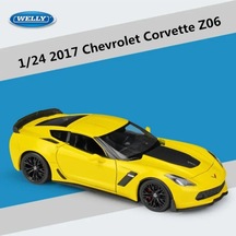 Chevyrolet Corvette Z06 1/24 Sarı Renk Model Araba Koleksiyon