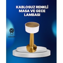 Kablosuz Dokunmatik Masa Lambası Şık Modern Metal Gövde Usb Şarjlı Altın