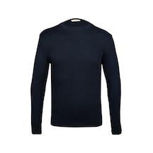 Hatemoğlu Lacivert Regular Fit Bisiklet Yaka Fitilli Triko Kazak 34122024a001 005 Lacivert
