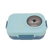Bento 1100ml Lunchbox Tek Katlı Çelik Sefer Tası Kaseli Yemek Kutusu Turkuaz Bakır
