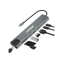 Usb-c Hub Laptop Ve Macbook İle Uyumlu Usb Çoklayıcı / 1x Hdmı / 1x Ethernet / 2x Usb 3.0 / 1x Sd Card / 1x Micro Sd Card / 2x Usb -c/çevirici Adaptör 8-in 1 Multi Hub