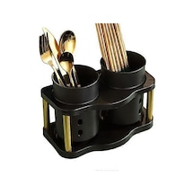 Su Tahliye Delikli 2 Bölmeli Büyük Kalibreli Düzenli Mutfak Çubukları İçin Depolama Rafı Yemek Gereçleri -