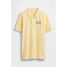 Gap Erkek Çocuk Logo Detaylı Pique Sarı Polo T-shirt-13556 Sarı