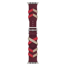 Apple Uyumlu  Watch  7 8 9 41mm Bridon Balıksırtı Örgü Tasarımlı Kordon 97
