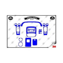 Renault Trafic 2016 Torpido Konsol Trim Göğüs Maun Kaplama Set 18 Parça Mavi
