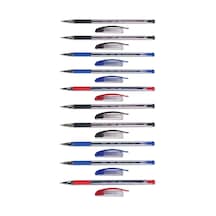 Faber Castell 1425 Tükenmez Kalem 10'lu-4siyah-4mavi-2kırmızı Çok Renkli