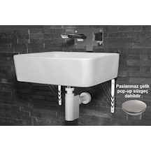 Studor Trap-Vent Beyaz Havalıklı Lavabo Sifonu Paslanmaz Pop-up Süzgeçli Tıkanma ve Koku Önleyici