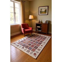 Blghome Etnik Desen Renkli Modern Halı Dekoratif Kilim Çok Renkli