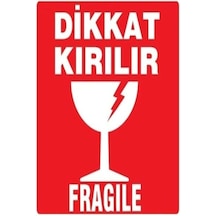 60x90 Mm Dikkat Kırılır Etiketi 500 Adet 6 Cm X 9 Cm