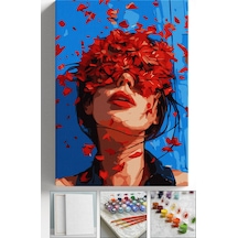 Sayılarla Boyama Seti Numaralı Tuval Fırça Boya Askı Aparatı Dahil Set 40x50 Cm - Güllü Gözler