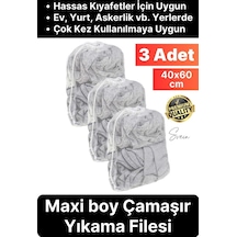 3 Adet Çamaşır Yıkama Filesi Maxi Kirli Elbise Giysi Kıyafet Torbası Okul Üniversite Yurt Asker İçin