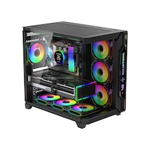 Sirius Black Argb Panel 7x Fan Kumanda Ve Kontrolcü Atx Boş Bilgisayar Kasası Siyah