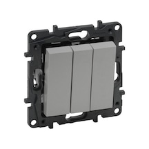 Legrand 768203 Üçlü Anahtar Alüminyum Renk Raventi  Serisi