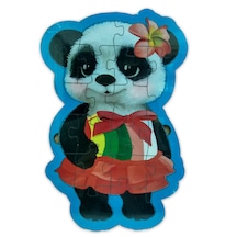 Panda Şekilli Ahşap Puzzle Yapboz -